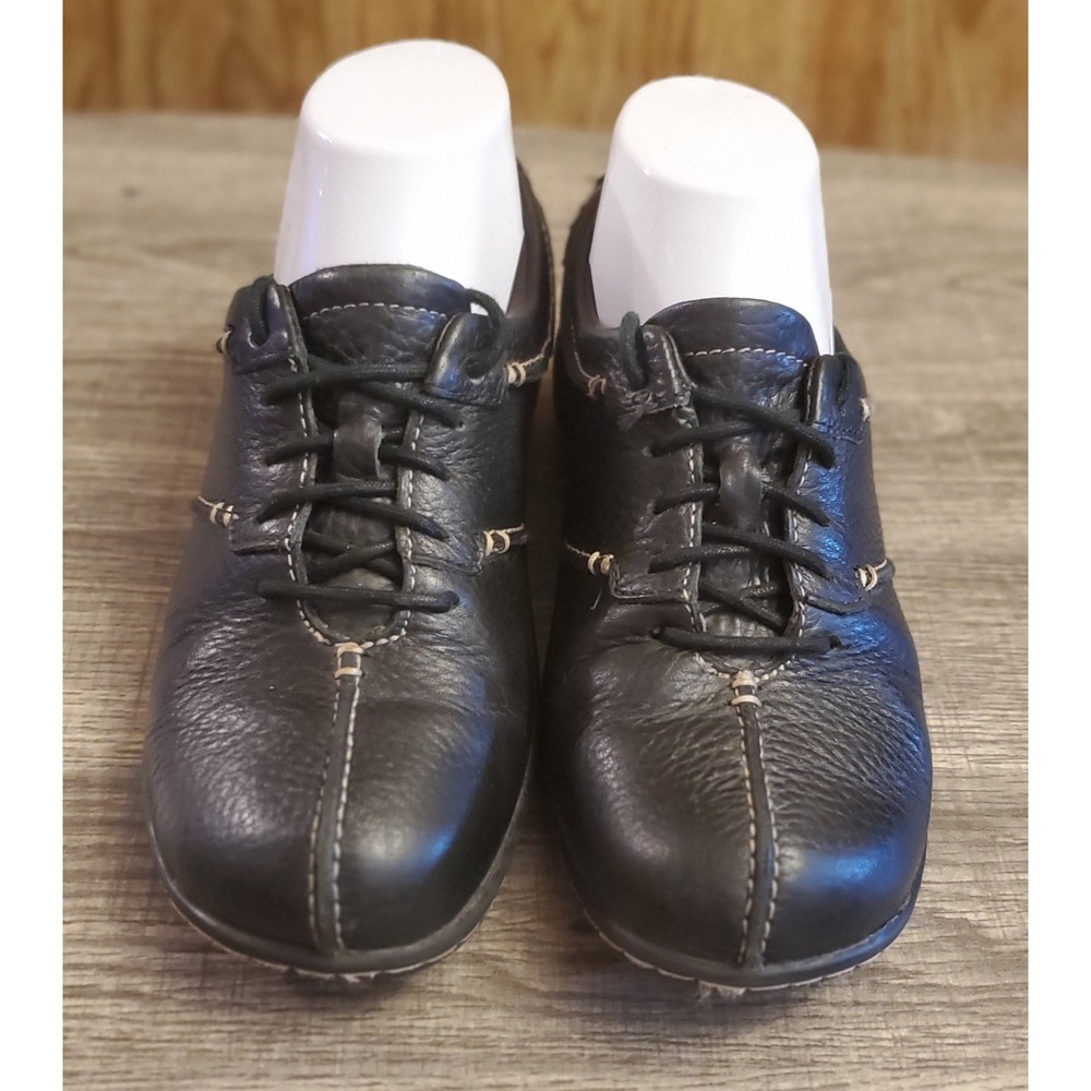 Clarks Bendables Leather Lace Up Shoes Women's Size 6.5 Black - Picture 2 of 12